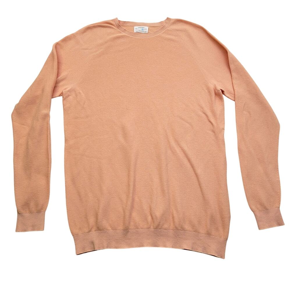 Oliver Charles Summer Crew Neck Sweater Large Peach SeaCell Organic Cotton USA